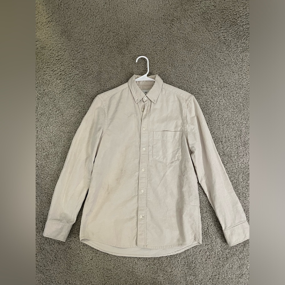 H&M Cream Corduroy Shirt XS
